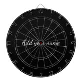 Zwart vast add naam tekstbericht hier werpen pijpl dartbord (Voorkant)