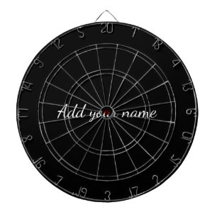 Zwart vast add naam tekstbericht hier werpen pijpl dartbord