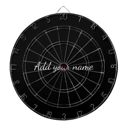 Zwart vast add naam tekstbericht hier werpen pijpl dartbord (Voorkant)