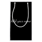 Zwart vast add naam tekstbericht hier werpen pijpl klein cadeauzakje (Voorkant)