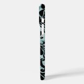 Zwart Vector Damask  Blauw Case-Mate iPhone Case (Achterkant / Links)