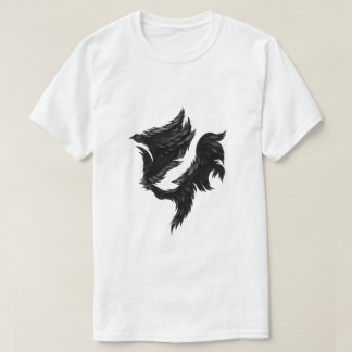 Zwart Veerenpaard – Surrealistische Schaduwvorm T-shirt