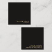 Zwart Velvet Custom Modern Elegant Luxe Best Vierkante Visitekaartje (Voorkant / Achterkant)