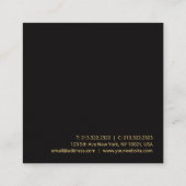 Zwart Velvet Custom Modern Elegant Luxe Best Vierkante Visitekaartje (Achterkant)