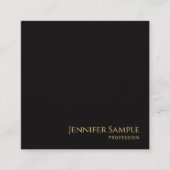 Zwart Velvet Custom Modern Elegant Luxe Best Vierkante Visitekaartje (Voorkant)