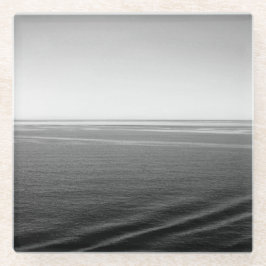 Zwart Velvet Ocean Zwart-wit Fotografie Glazen Onderzetter