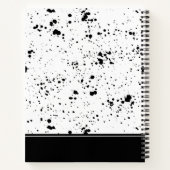 Zwart verf splatter patroon | Jouw namen toevoegen Notitieboek (Achterkant)