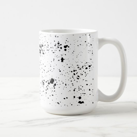 Zwart verf splatter patroon koffiemok (Rechts)