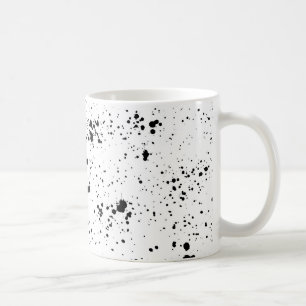 Zwart verf splatter patroon koffiemok