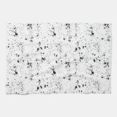 Zwart verf splatter patroon theedoek (Horizontaal)