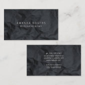 Zwart verfijnd papier visitekaartje (Voorkant / Achterkant)