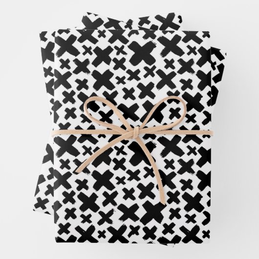 Zwart verfspatroon inpakpapier vel (In situ)