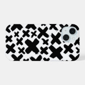 Zwart verfspatroon iPhone 15 hoesje (Achterkant horizontaal)