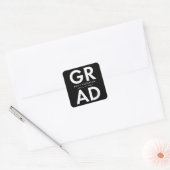 Zwart | Vet Afstudeerder Afstuderen Vierkante Sticker (Envelop)