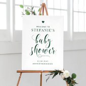 Zwart vet script Baby shower Welkomstteken Poster