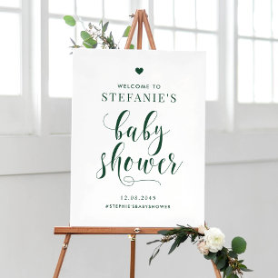 Zwart vet script Baby shower Welkomstteken Poster