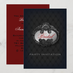 Zwart Victoriaans Gotisch Vampier vrijgezellenfees Kaart