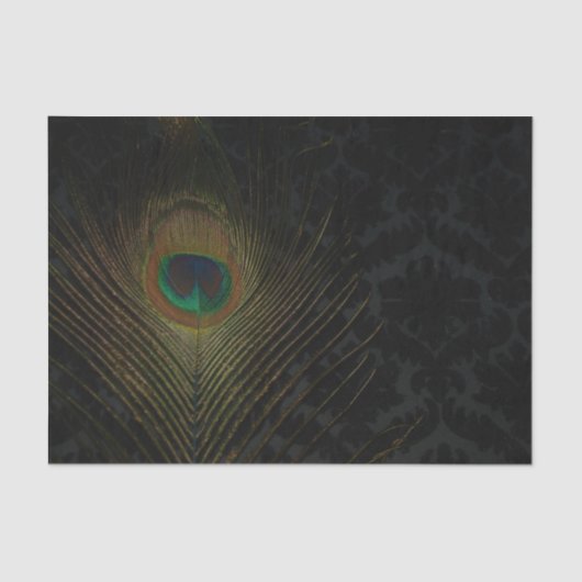 Zwart Victoriaans Wallpapier en pacock Tissuepapier (Voorkant)