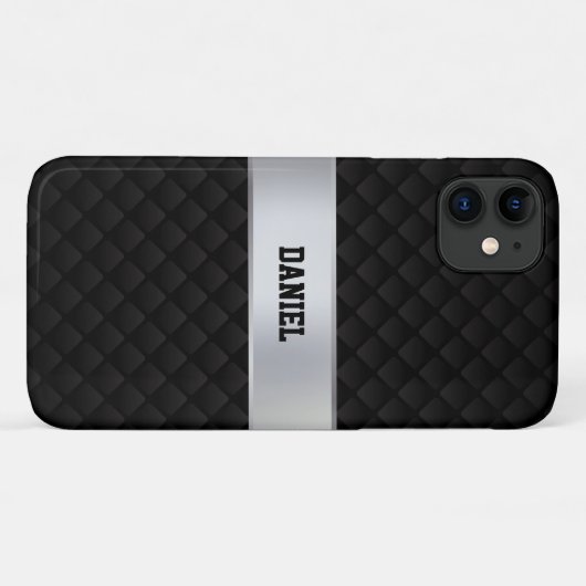 Zwart vierkant Case-Mate iPhone case (Achterkant (horizontaal))