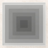 Zwart vierkant geometrisch glazen onderzetter (Voorkant)