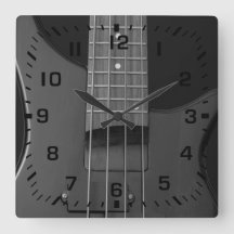 Zwart vierkant getal op gitaar