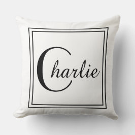 Zwart vierkant kader kussen