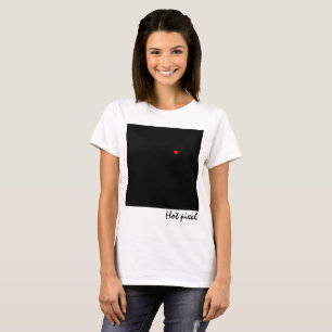 Zwart vierkant met een hot pixel grappig aanpasbaa t-shirt