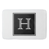 Zwart vierkant monogram Bath Mat (Voorkant)