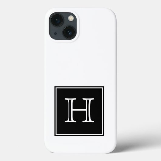 Zwart vierkant monogram Case-Mate iPhone case (Achterkant)