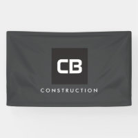 Zwart Vierkant Monogram Constructie Logo Donkergri