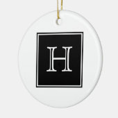 Zwart vierkant monogram Ornament (Links)