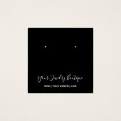 Zwart vierkant Rugwitte achterkaart - witte draagk Vierkante Visitekaartjes (Voorkant)