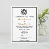 Zwart Vine Script Monogram B&G DIY BG Bruiloft Kaart (Staand voorkant)