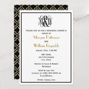 Zwart Vine Script Monogram DIY BG Repetitie Meer 2 Kaart