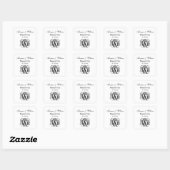 Zwart vinscript monogram B&G DIY BG Vierkante Sticker (Vel)