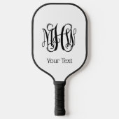 Zwart vinscript monogram DIY BG Pickleball Paddle (Voorkant)