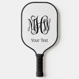 Zwart vinscript monogram DIY BG Pickleball Paddle