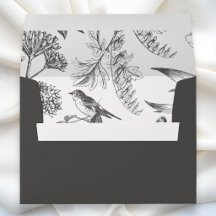 Zwart Vintage botanische Chinoiserie bloem