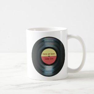 Zwart vinylmuziekplatenlabel Drinkkware Koffiemok