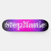 Zwart Violet en Hot-roze gradiëntnaam Skateboard (Horizontaal)