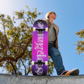 Zwart Violet en Hot-roze gradiëntnaam Skateboard
