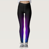 Zwart Violet gradiëntgloed Leggings (Voorkant)