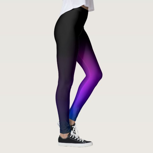 Zwart Violet gradiëntgloed Leggings (Rechts)
