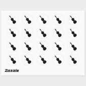 zwart vioolpictogram ronde sticker (Vel)