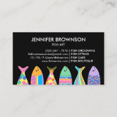 Zwart-visachtige patroongolven visitekaartje (Achterkant)