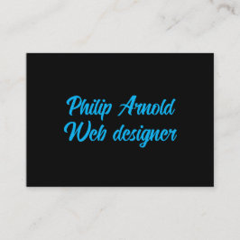 Zwart Visitekaartje met blauwe tekst