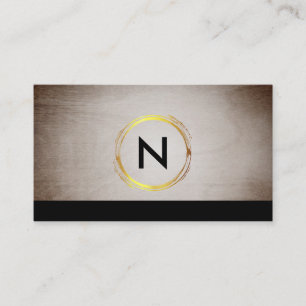 Zwart Visitekaartje van Monogram Wood Designer