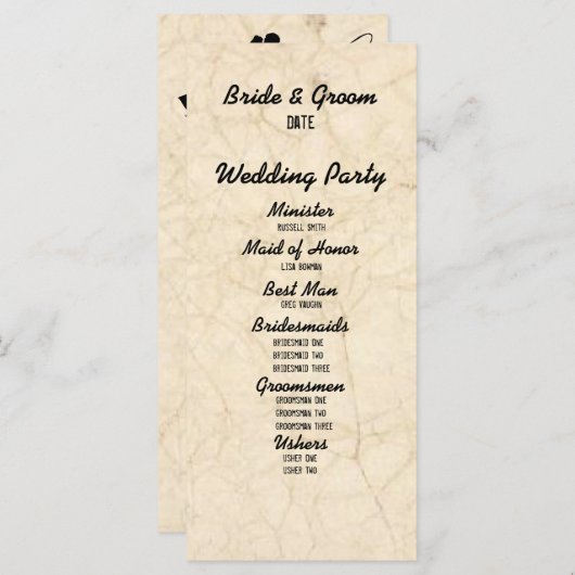 Zwart Vist Lovers Trouwprogramma Programma (Voorkant / Achterkant)