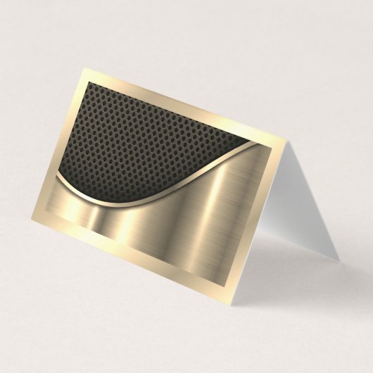 Zwart vlees en metaalgoud | QR-code Visitekaartjes (Achterkant)