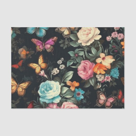 Zwart Vlinder Decoupage Tissue Papier (Voorkant)